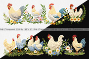 Chicken Embroidery Clipart, a Graphic by Artnoy (Thumbnail 2 of 5)