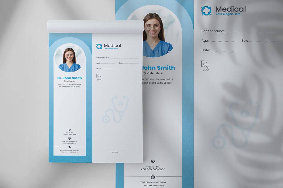 Doctor prescription pad design, a Stationery Template by Tanmoy Topu (Photo 2 of 2)