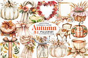 Peach Colored Autumn Clipart, an Illustration by Watercolor design (Thumbnail 1 of 5)