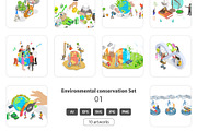 Environmental conservation Set 01, a Person Illustration by AndriiStore (Thumbnail 1 of 11)