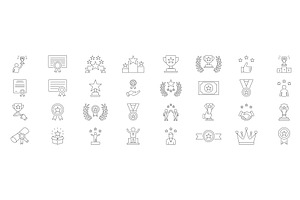 Award And Achievement Icons Set, an Object Illustration by Gentle Studio
