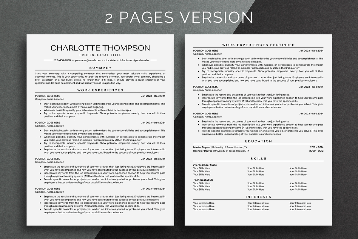 ATS Resume Template Google Docs, a Resume Template by bonadigitals (Photo 2 of 5)