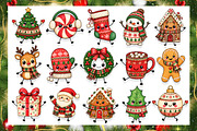 Cute Christmas Doodle Clipart, a Seasonal Illustration by CreationArt (Thumbnail 1 of 12)