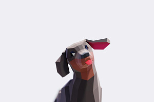 Low Poly Dachshund Dog