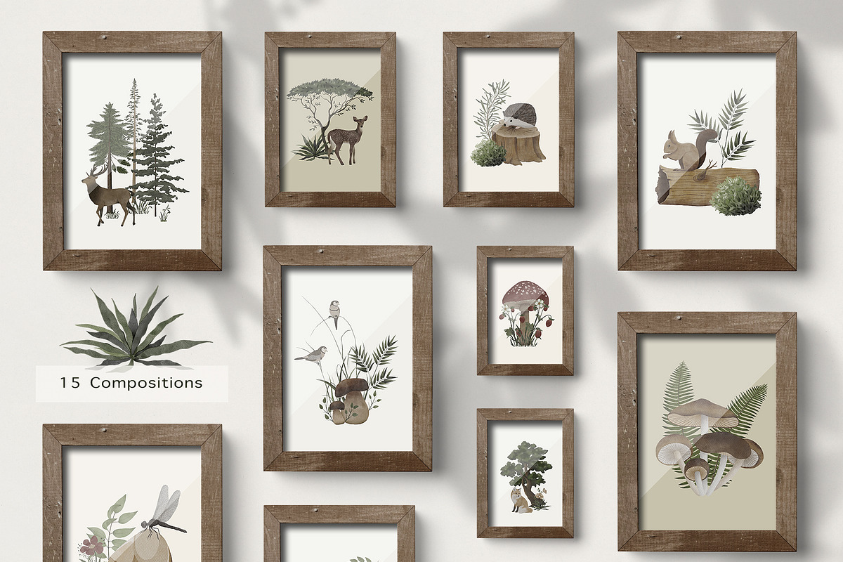 Watercolor Forest Collection, a Decorative Illustration by ApetekMarket (Photo 4 of 14)