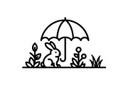 Garden Bunny Silhouette Bundle, an Illustration by jahid234 (Thumbnail 17 of 48)