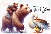 Cute Mama and Baby Animals Clipart, an Animal Illustration by RobertsArt (Thumbnail 7 of 7)