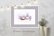 Winter landscape. Watercolor, an Illustration by oKOLOstyle (Thumbnail 4 of 4)