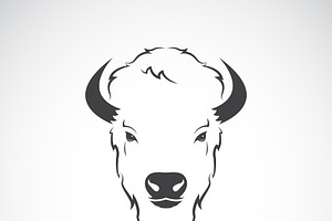 Vector Of Buffalo Head Design. PNG.