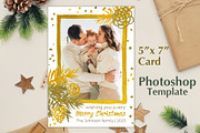 Boho Holiday Photo Card PSD Template, a Card Template by PSD templates and Photos (Thumbnail 2 of 4)