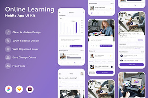 Online Learning Mobile App UI Kit, an UI Kit Template by Betush