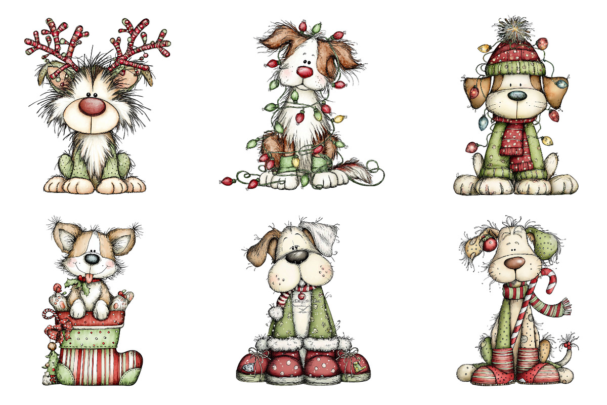 Whimsical Dog Breeds Christmas Clipa, an Illustration by designcity5 (Photo 2 of 5)
