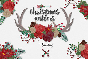 Christmas Antlers Clip Art