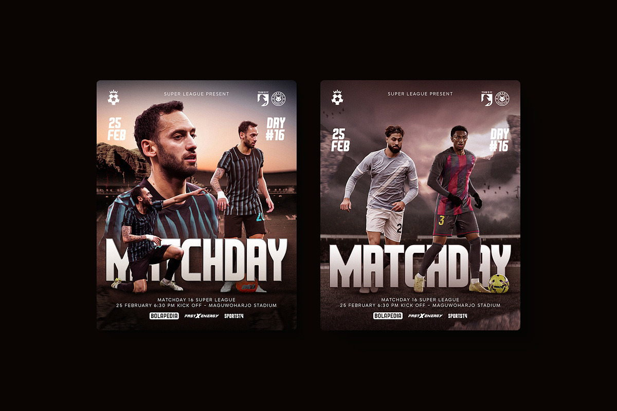 Football Match Day flyer Template, a Flyer Template by Ghurafa Studio (Photo 2 of 3)