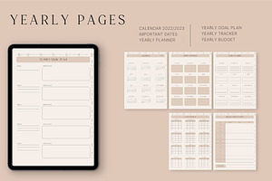 Undated Yearly Digital Planner PDF