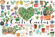 Cacti watercolor, cactus watercolor, an Illustration by SandraGraphicDesign (Thumbnail 4 of 6)