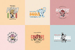 Food Friends Vintage Mascots & Logos