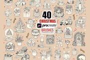 Christmas brushes for Procreate, a Brush Add-On by PDknyStudio (Thumbnail 1 of 5)