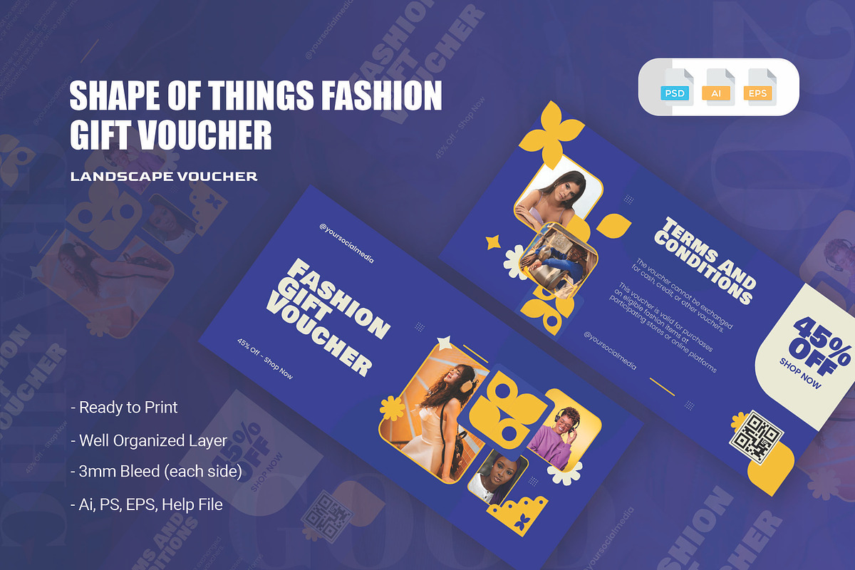 Shape Things Fashion - Gift Voucher, a Print Template by AQR Studio (Photo 1 of 2)