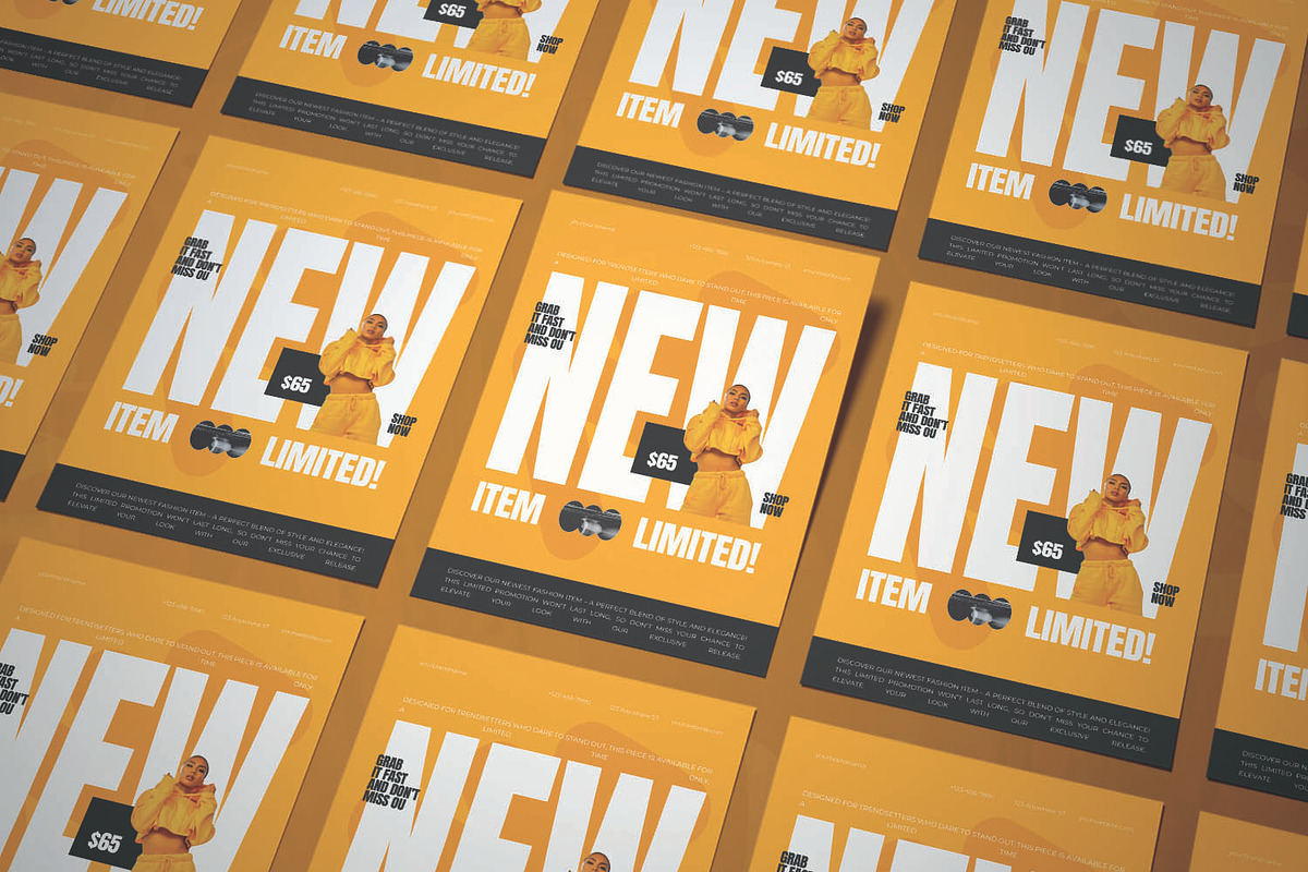 Bold Yellow Fashion - Flyer, a Flyer Template by AQR Studio (Photo 2 of 2)