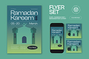 Green Ramadan Kareem Flyer Set, a Flyer Template by graphicook (Thumbnail 1 of 6)