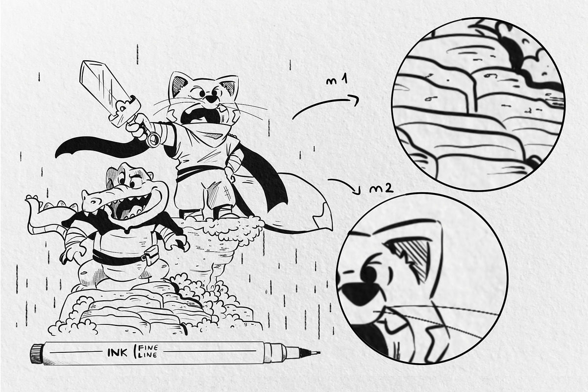 10 Ink Fine Liner Brushes Procreate, a Brush Add-On by CCPreset (Photo 3 of 3)