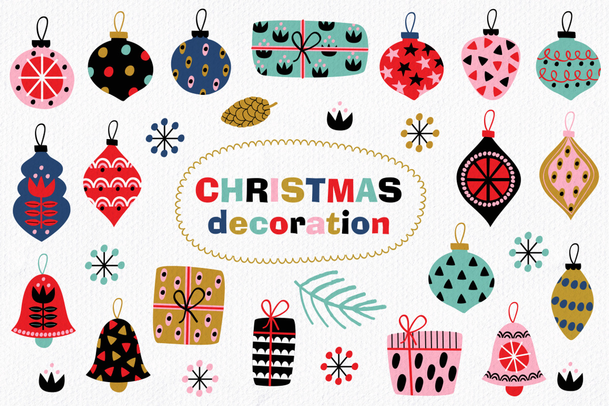 Christmas decorations pattern set, a Pattern Graphic by NataKa (Photo 2 of 15)