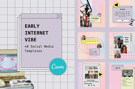 Early Internet Retro Vibe Instagram, a Social Media Template by ⚡️ Nadia Tym ⚡️