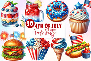 4th of July Foods Party Clipart, an Illustration by Watercolor design (Thumbnail 1 of 5)