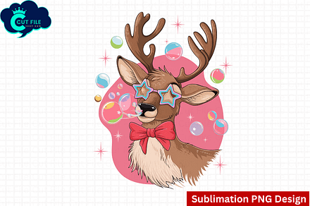 Iridescent Reindeer PNG – Christmas