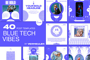 Instagram Social Media CANVA Blue, a Social Media Template by Vermeulen Design Studio