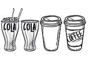 Fast food vector set, a Food Illustration by Vavavka (Thumbnail 4 of 10)
