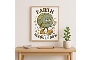 Earth Needs Us Now Wall Art Vintage, a Background Graphic by LaseredNinja (Thumbnail 3 of 7)
