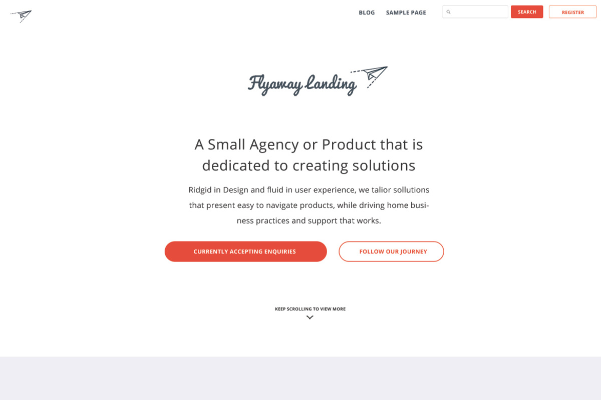 Flyaway Landing, a Landing Page Template by Pixel Co. (Photo 2 of 5)