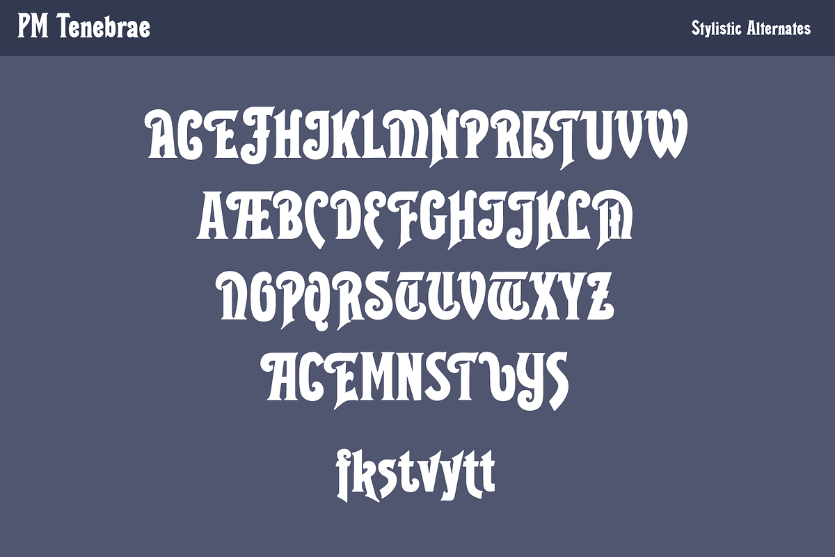 Tenebrae Gothic Horror Fantasy Font, a Blackletter Font by Paper Moon Graphic Supply (Photo 6 of 8)