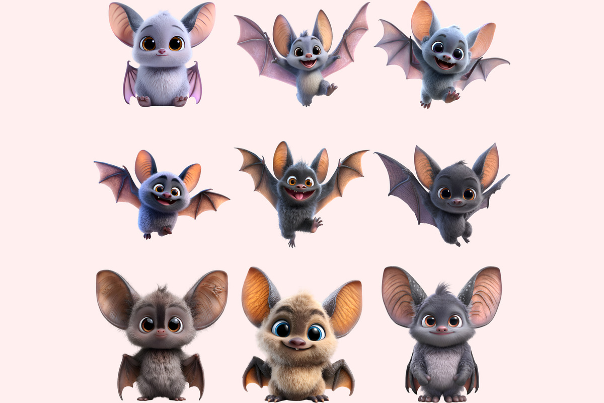 Cute Bat PNG Clipart Bundle, a Graphic by M9 Design (Photo 4 of 8)