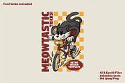 retro cat mascot riding bmx bike, a Branding & Logo Template by Judsart (Thumbnail 1 of 3)