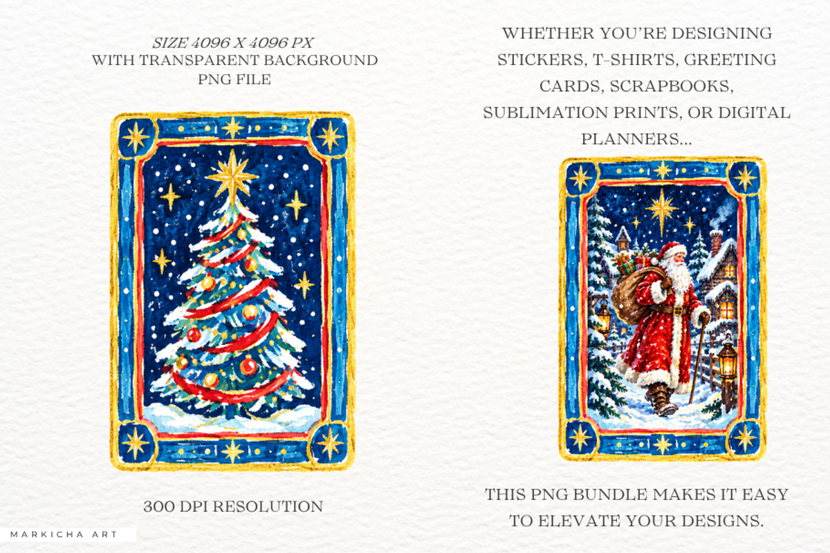 Christmas Tarot Cards PNG, a Decorative Illustration by Markicha Art (Photo 2 of 6)