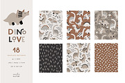 Dino Love Kids Pattern Collection, a Pattern Graphic by Point and Poem (Thumbnail 2 of 7)