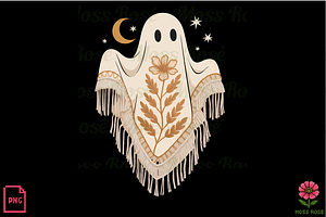 Boho Ghost with Floral Poncho