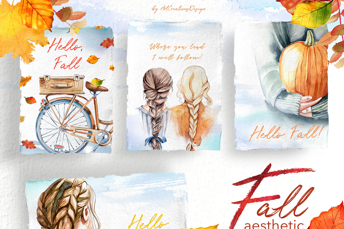 Hand-Painted Fall Aesthetic Clipart, a Seasonal Illustration by ArtCreationsDesign (Photo 2 of 16)