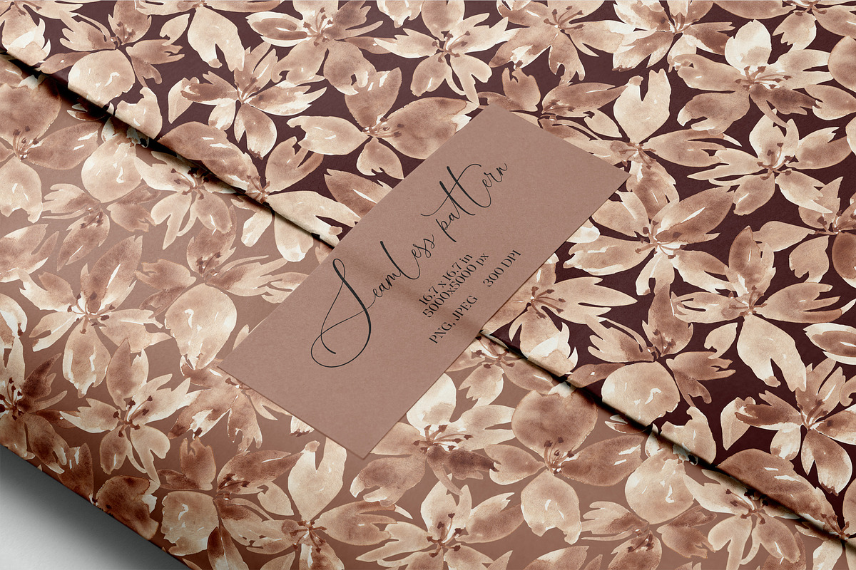 Mocha mousse flowers seamless patter, a Pattern Graphic by SirenaArt (Photo 3 of 16)