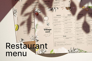 Rustic Restaurant Menu