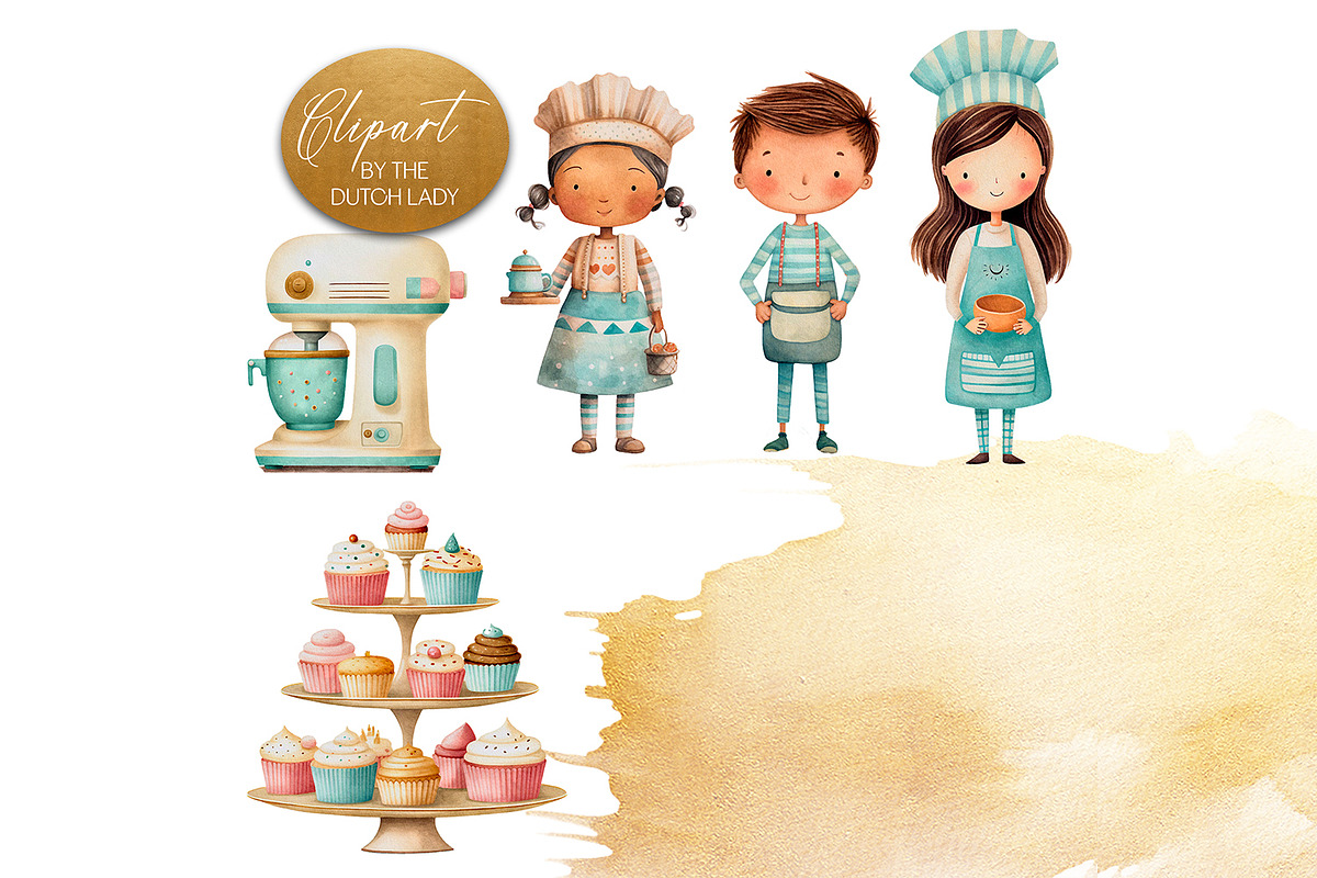 Cute Bakery Clipart Set, a Work Illustration by The Dutch Lady Designs (Photo 5 of 7)