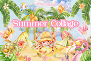 Watercolor Summer Collage, an Object Graphic by JulsIst (Thumbnail 1 of 11)