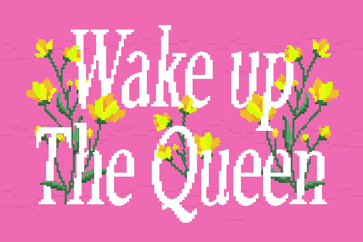 Muntave - Pixelated Oblique Serif, a Serif Font by Typia Nesia (Photo 10 of 11)