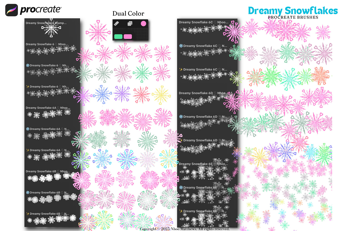 Procreate Dreamy Snowflakes Brushes, a Brush Add-On by Fashion Workshop Bkk (Photo 16 of 21)