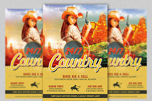 Country Bar Grill Flyer Template