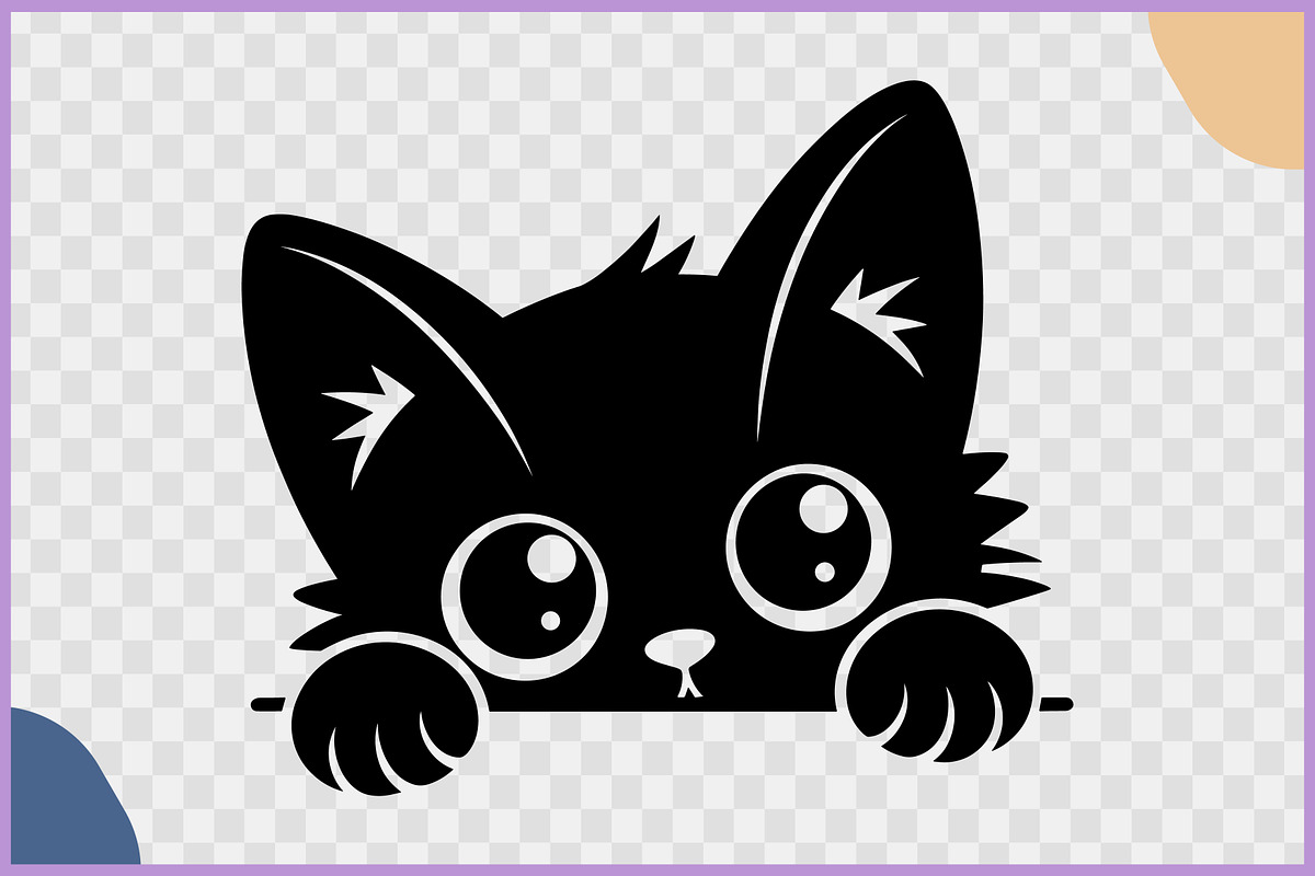 Black Cat Peeking Clipart SVG Bundle, an Animal Illustration by Gfx Expert Team (Photo 4 of 18)