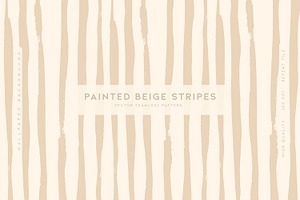 Painted Beige Stripes, a Pattern Graphic by MalyskaStudio